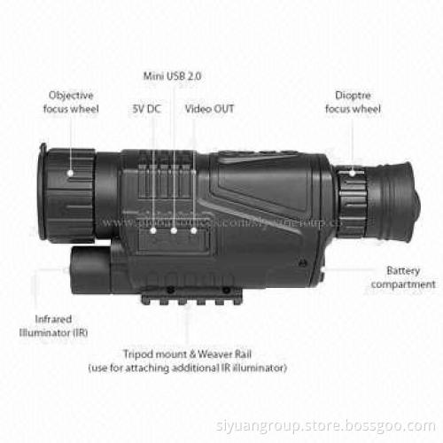 5MP 5 x 40 Monocular Digital Night Vision Camera, 3.7V Power Voltage